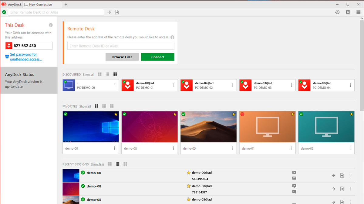 Интерфейс анидеск - удаленный доступ
