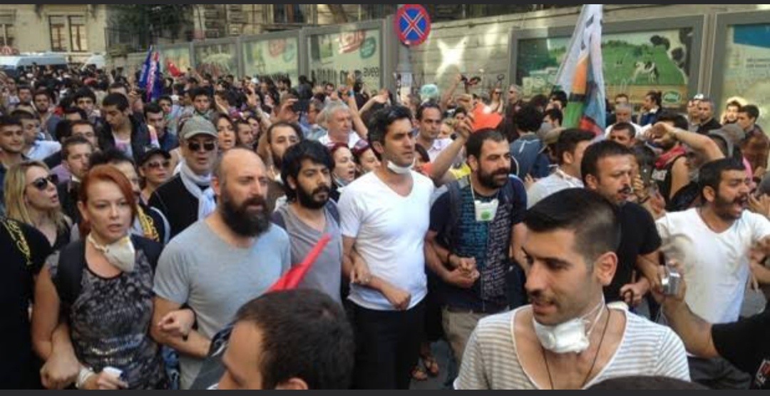 Халит Эргенч на протестах 