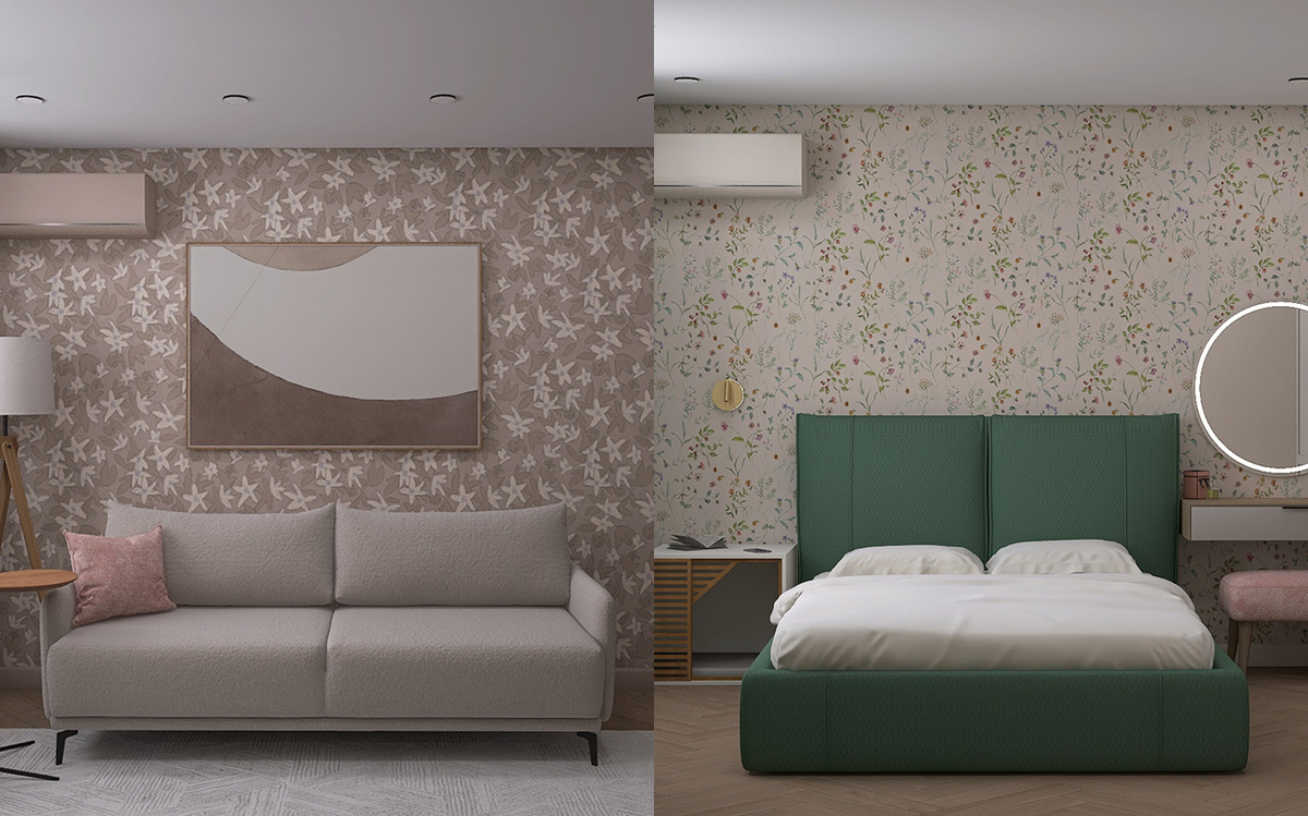 Проект квартиры с обоями и панно LOYMINA Group от Екатерины Грошевой