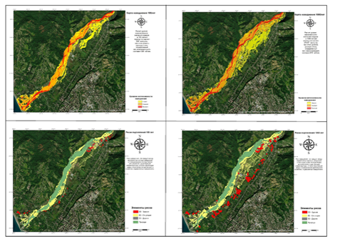 Рис. 1 Модель возможных подтоплений