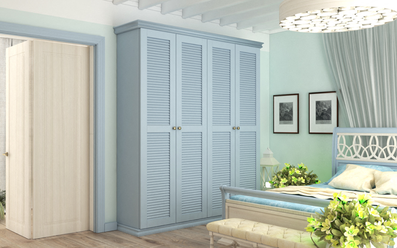 Жалюзийные дверцы из сосны в интерьере
