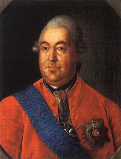Г. Сердюков. Портрет графа Романа Илларионовича Воронцова. 1770-е гг. Государственный Русский музей.