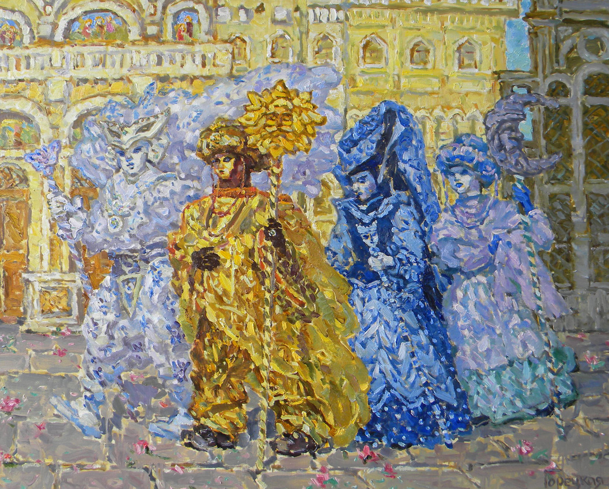 Полина Горецкая "Венецианский карнавал" 2023 холст, масло 80х100 