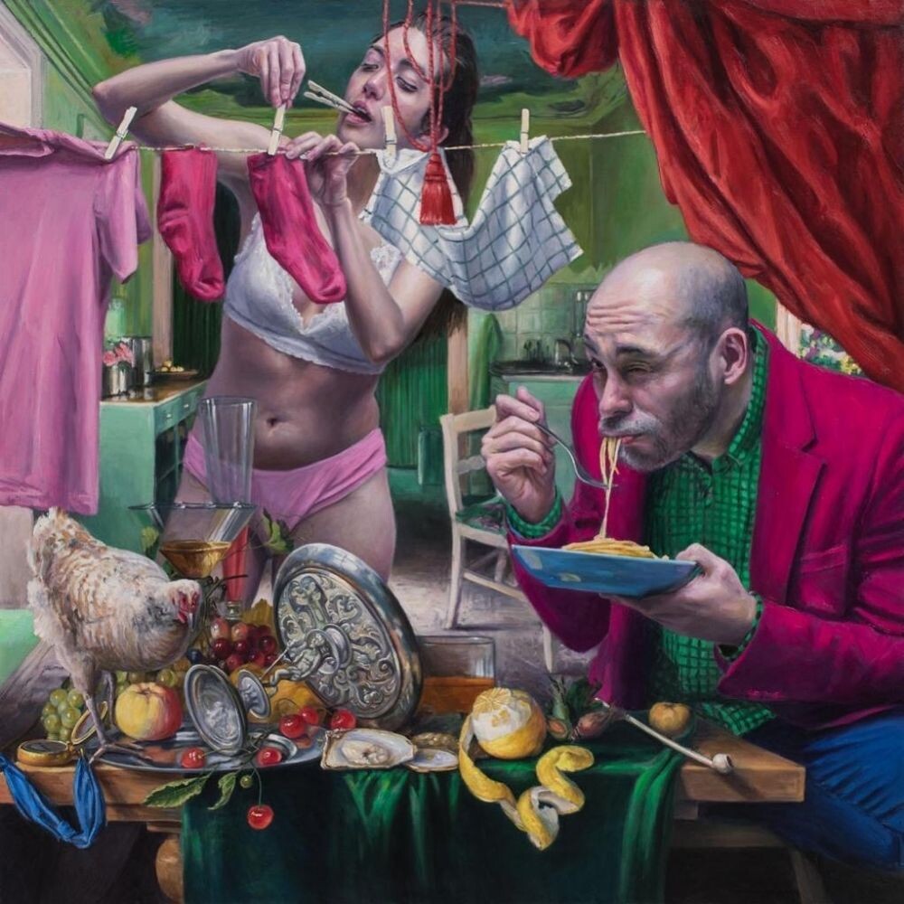 КАРТИНА ХУДОЖНИКА МАРИО ПАВЕСЫ / Mario Pavez / *1974 /  Чили / Испания / ЧИСТЫЙ ТЕАТР /Холст, масло, 2021 год   