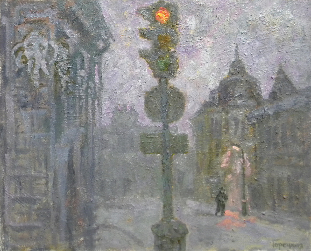 Полина Горецкая "Бессонница" 2019 картон, масло 70х90 