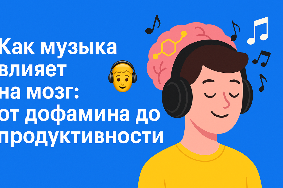 Как музыка влияет на мозг: от дофамина до продуктивности 🎧🧠