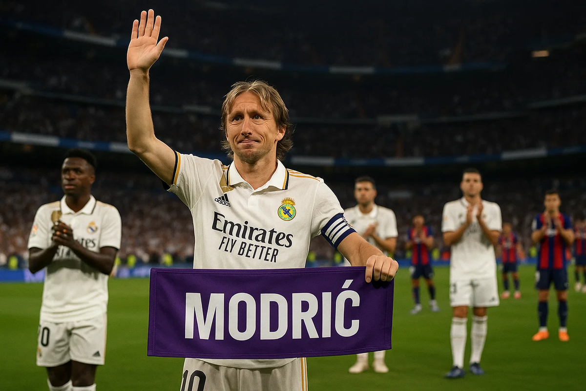 Прощание с Лукой Модричем, который покидает клуб после сезона.