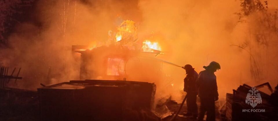    Пожар на станции Озерки. Источник: МЧС Алтайского края