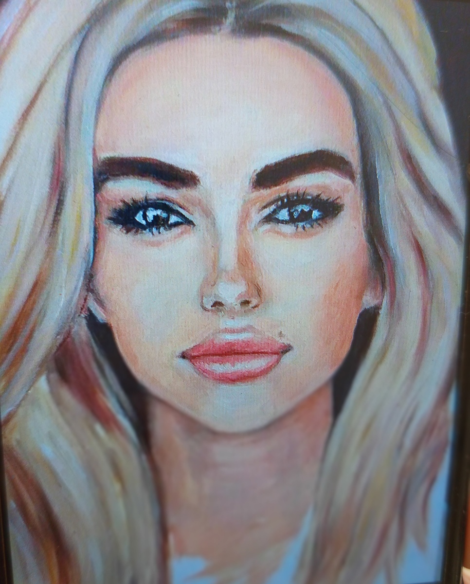 Портрет маслом на бумаге.