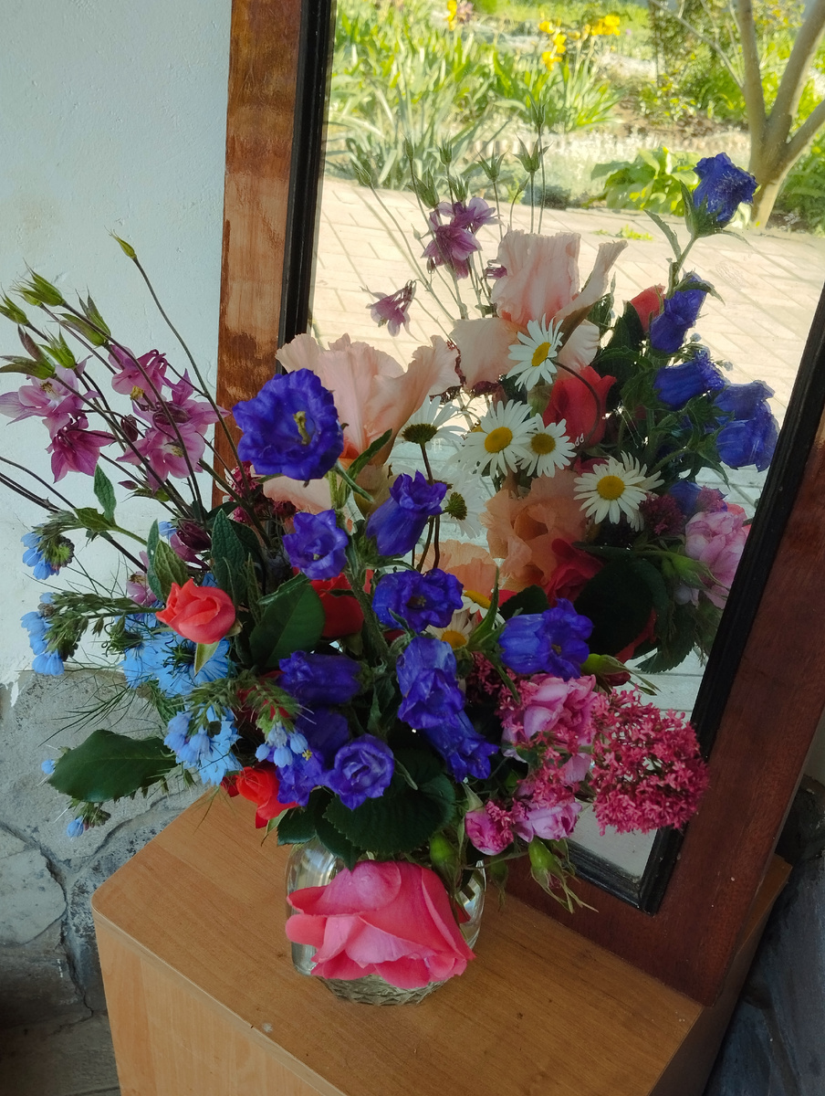 Колокольчик, василек, милая ромашка, прилетай- ка пчелка к нам, на розовую кашку...