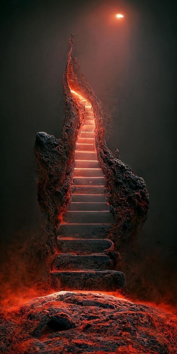 Мост через озеро лавы