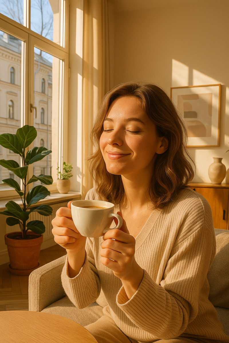 Идеальное утро с чашечкой вкусного кофе