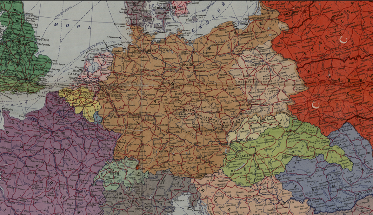 Германия на карте Западной Европы (1941). Фото: Картографический фонд РГО