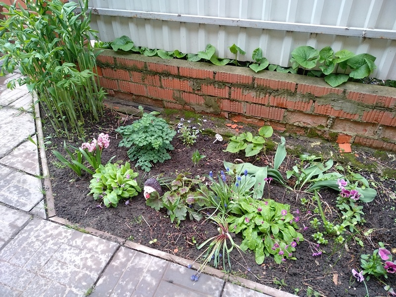 Цветник у входа вдом с правой стороны