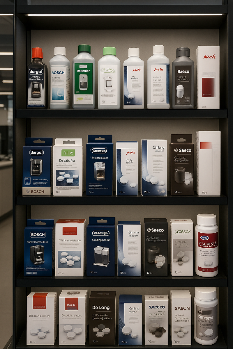 Таблетки для кофемашины. Ассортимент в магазине. 