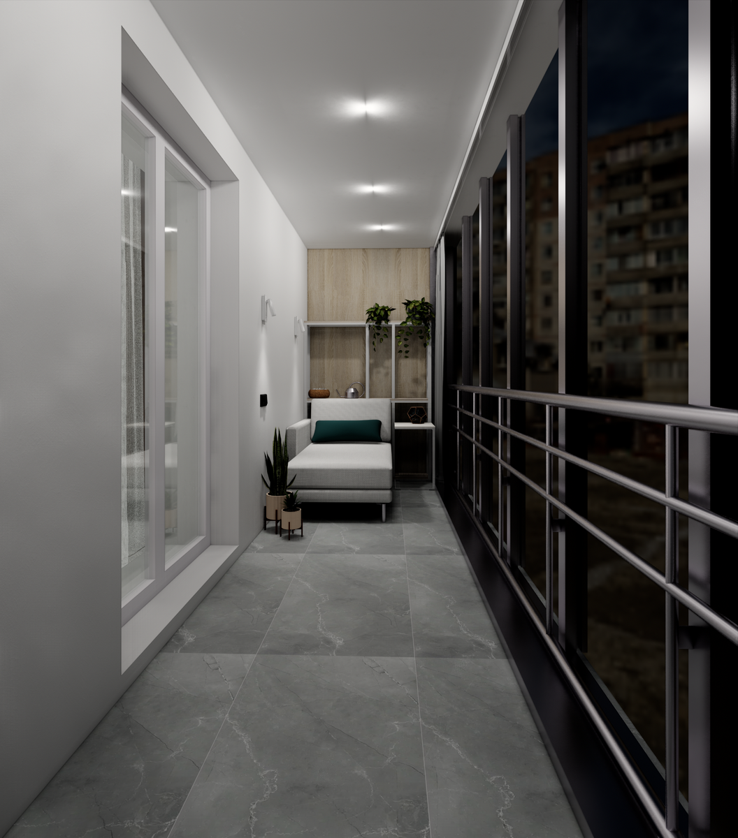 Вечернее освещение лоджии