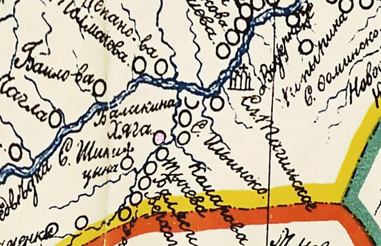 Карта Екатеринбургского ведомства и провинции Соли-Камской 1736 год.