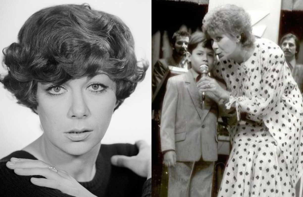 на фото Эдита Пьеха в молодости с внуком
