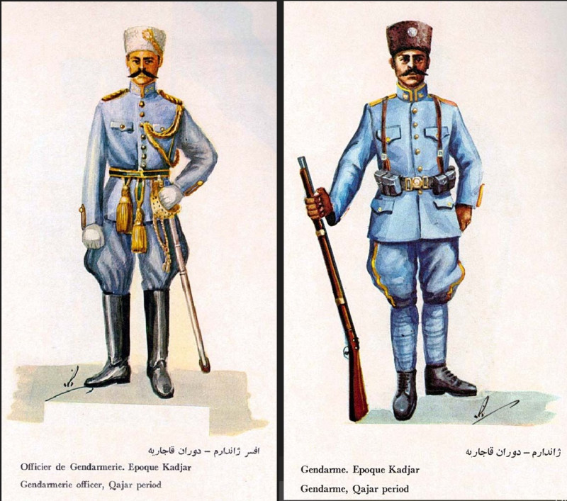 Форма одежды персидской жандармерии периода правления династии Каджаров (до 1925 г.).