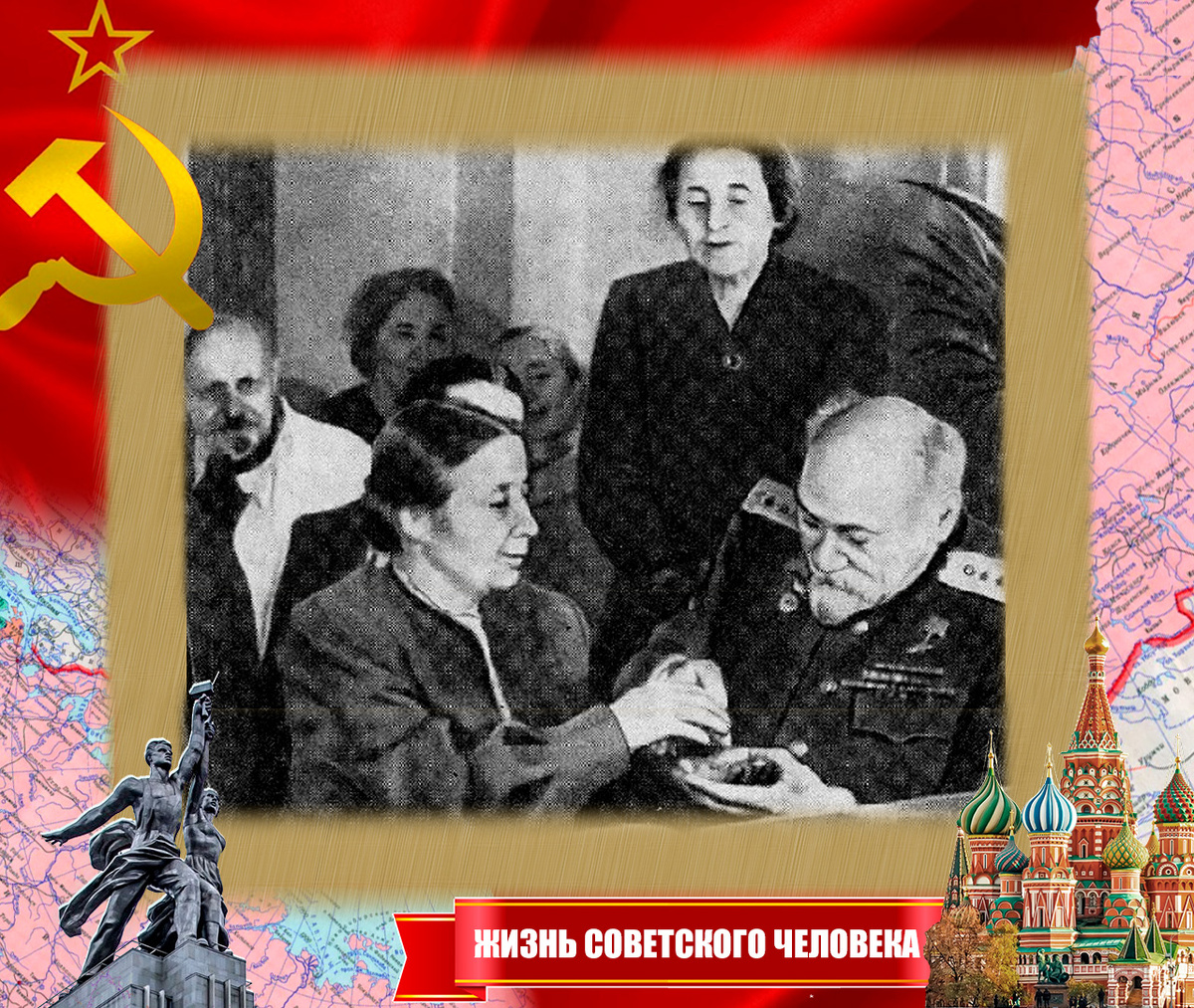 Ольга Скороходова, при помощи дактильной пальцевой азбуки разговаривает с академиком Л.А.Орбели