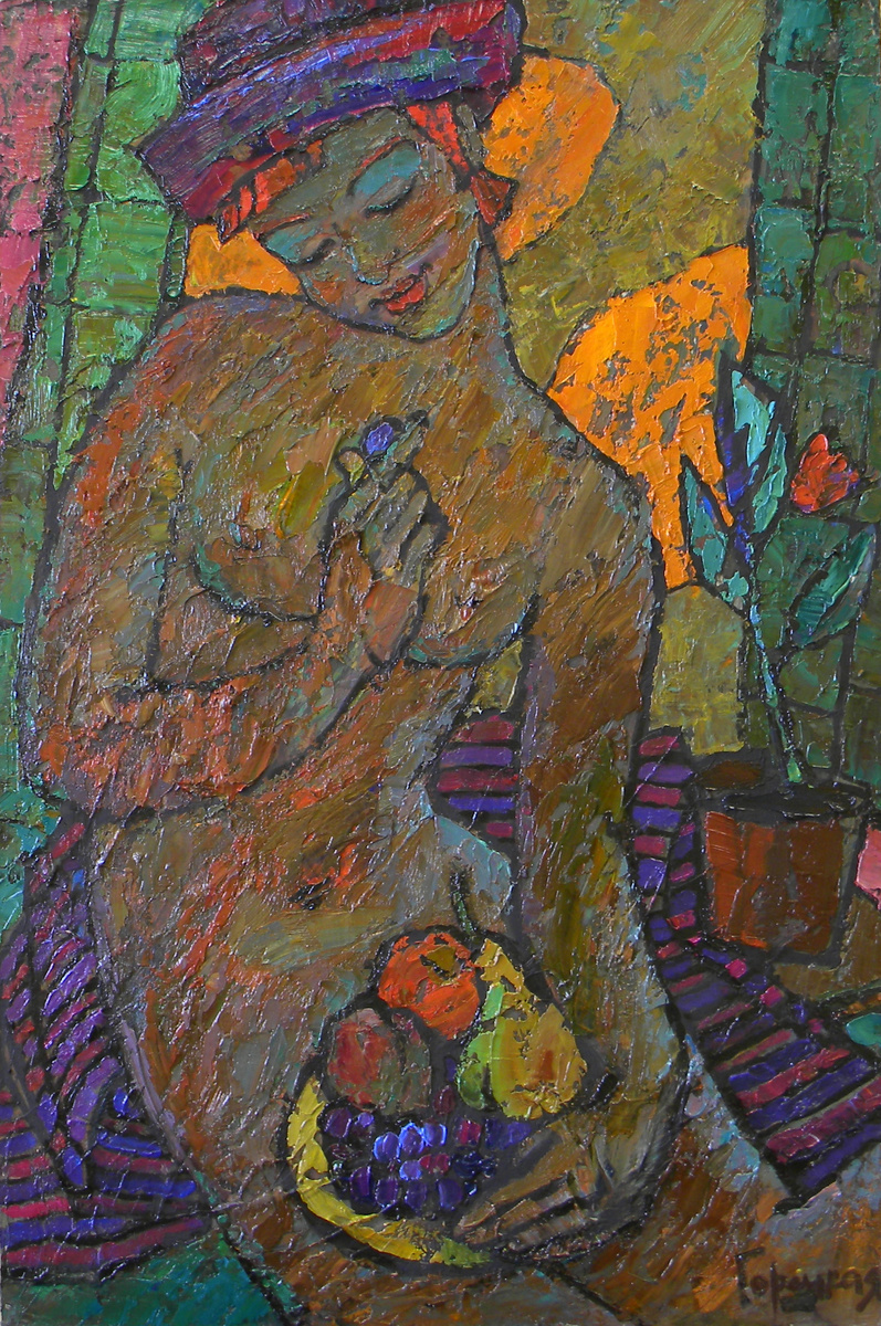 Полина Горецкая "Десерт" 2015 картон, масло 100х70