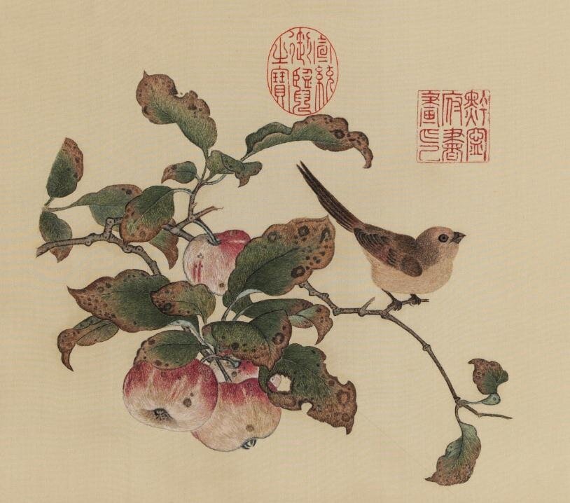 Воробей в горах Пинпо. Хуан Цюань (900—981). В китайской символике такая птичка несет тройной смысл. Воробьи -вестники благих новостей. Кроме того, это символ согласия, а также мужского начала.