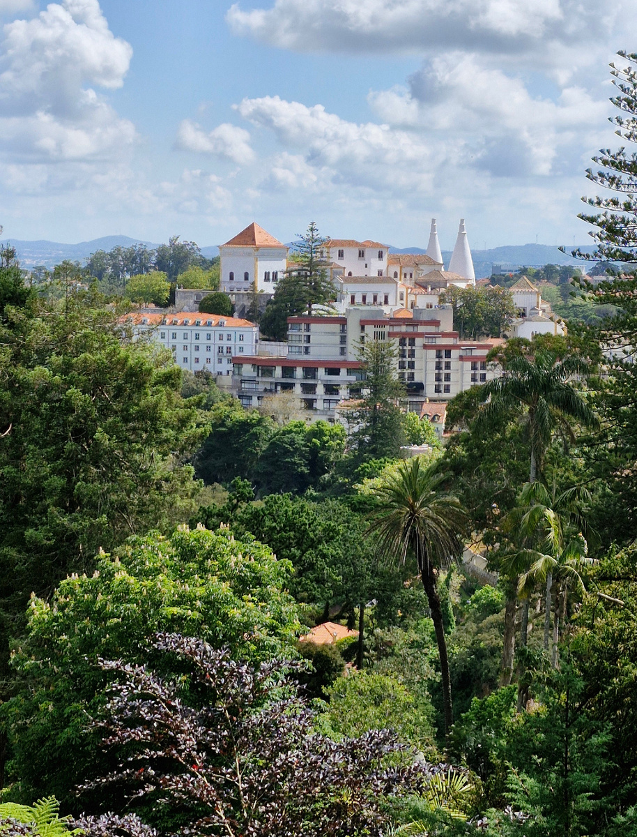 В центре Синтры - дворец с характерной формы дымоходами, символ Синтры