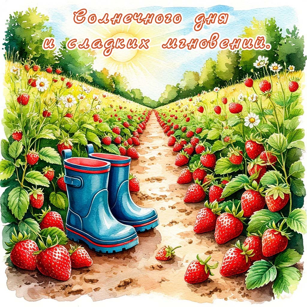 «Доброго дня!» — открытка, созданная при помощи ИИ по моему замыслу и с любовью доработанная вручную.