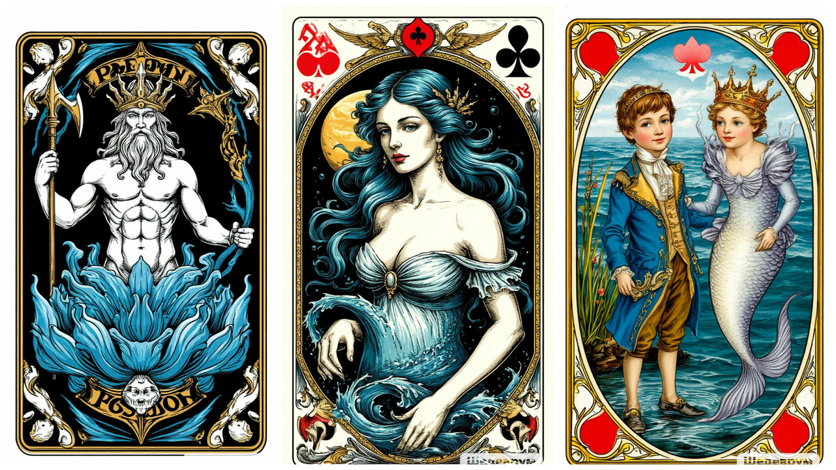 Примеры географических водных карт, сгенерированных искуственным интеллектом