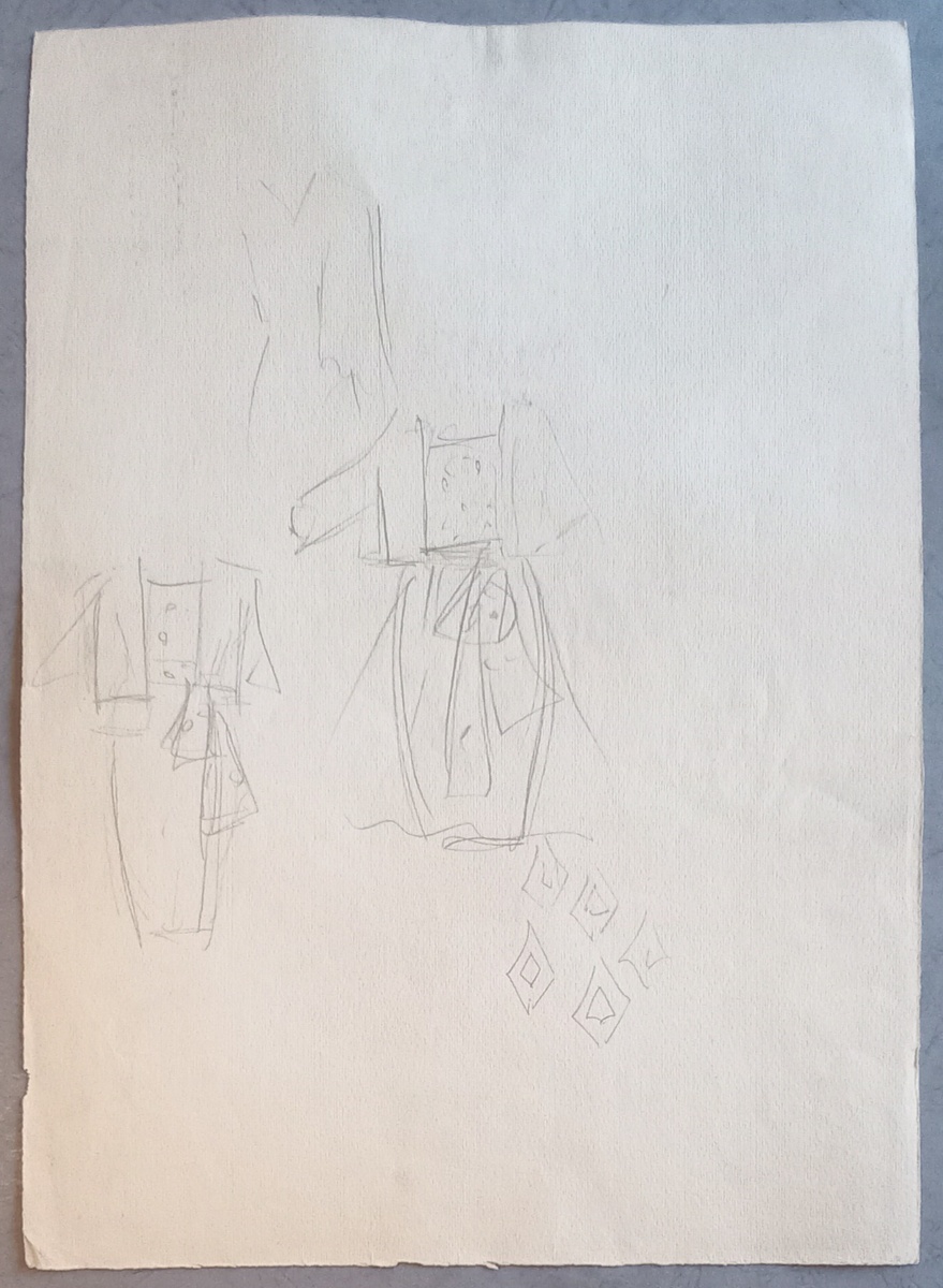 На обороте наброски костюма