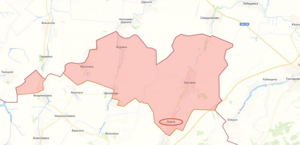    Карта СВО, захват села Локня.
