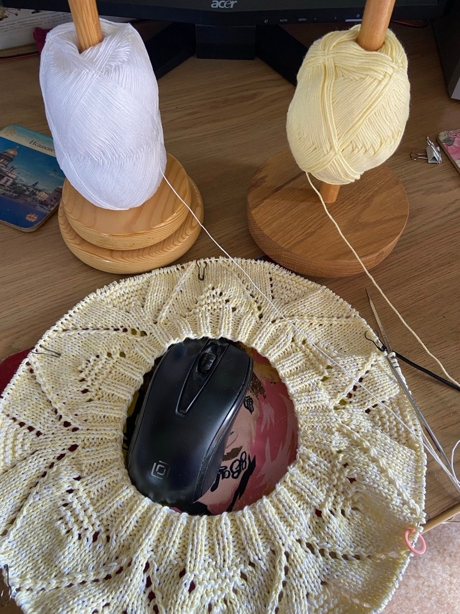 Начальное сочетание обе нитки - хлопок 100% 