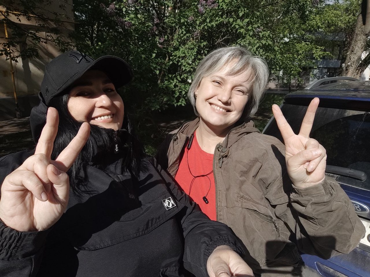 Мы с Оксаной на старте. Фото Оксаны