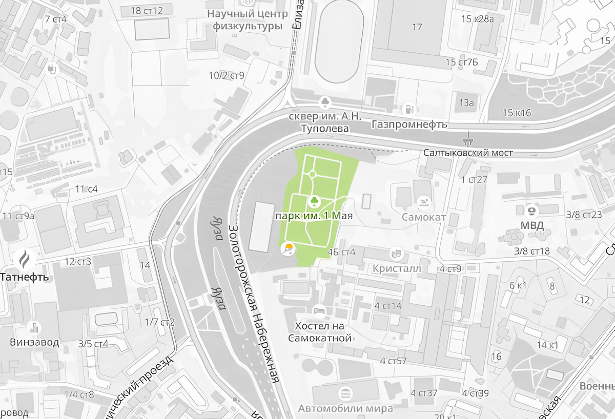 Парк им. 1 Мая на карте 2gis