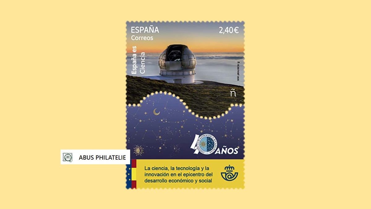 почтовая марка Испании «Наука, технологии и инновации находятся в эпицентре экономического и социального развития» 2025 год