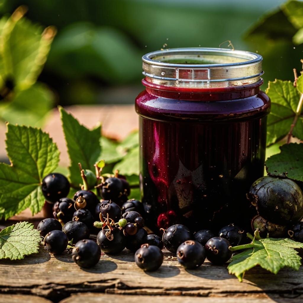 Черная смородина перетертая с сахаром