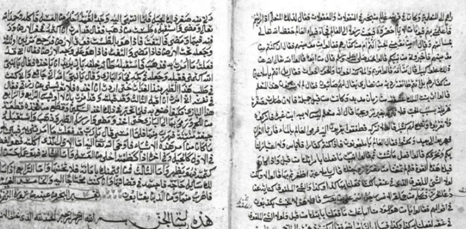 Рукописные страницы «Рисала аль-джинн» (Послание о джиннах) XVII века , обнаруженные в Дагестане.