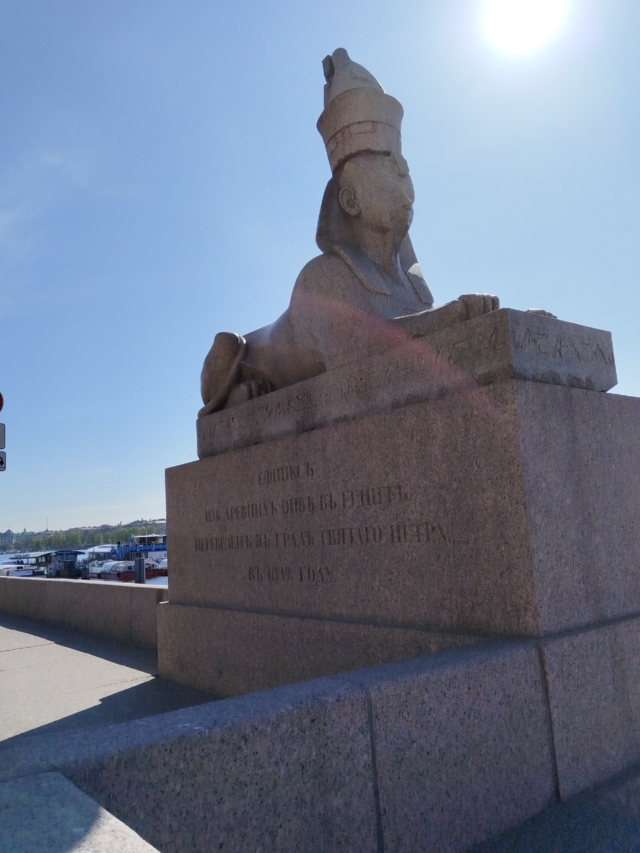 Сфинкс на Университетской набережноф (фото автора)