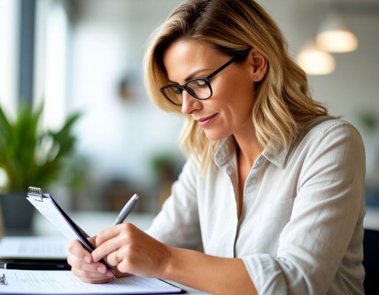 Шедеврум почему-то считает, что 40-летние женщины заполняют чек-листы левой рукой