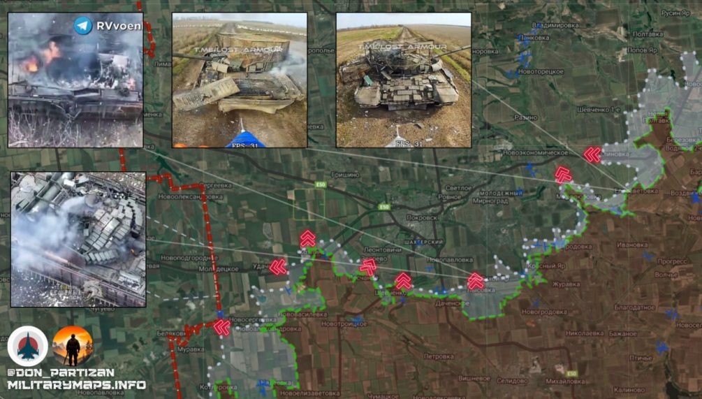    Карта СВО. ВС РФ штурмуют Покровское направление.