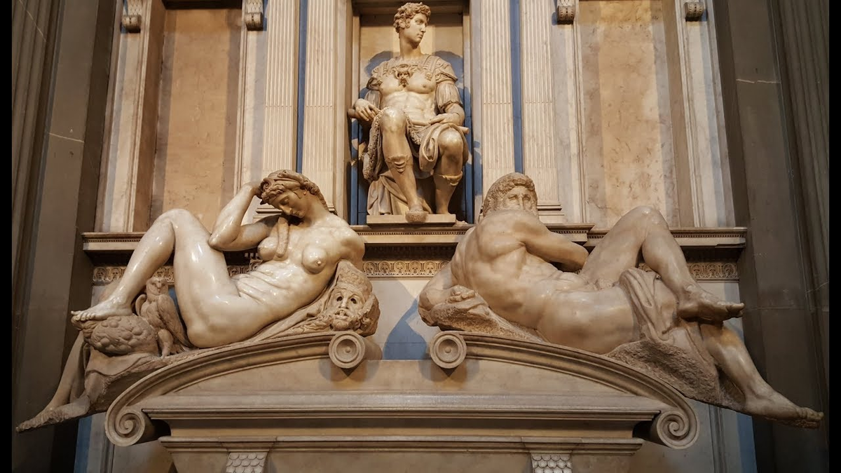 Микеланджело. Скульптурная группа "День" и "Ночь"