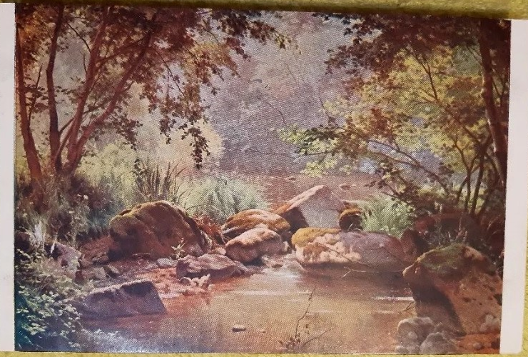 "В долине Кузэн". Лицевая сторона открытки. Фотокопия автора ИстАрх.