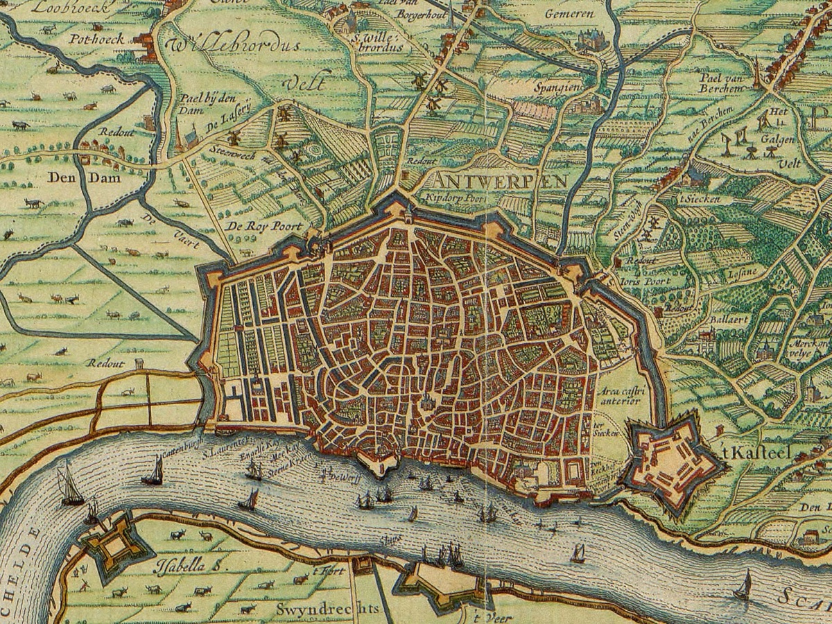 Карта Антверпена. 1624