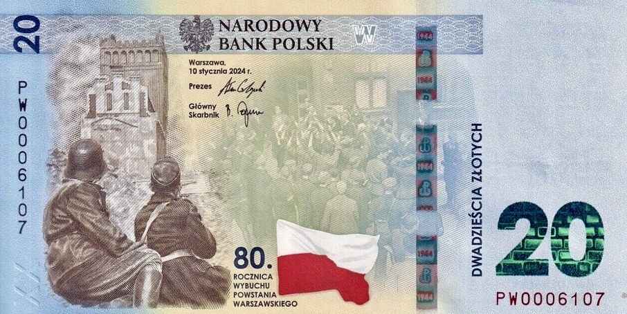 Лицевая сторона с повстанцами у здания Польской телефонной акционерной компании