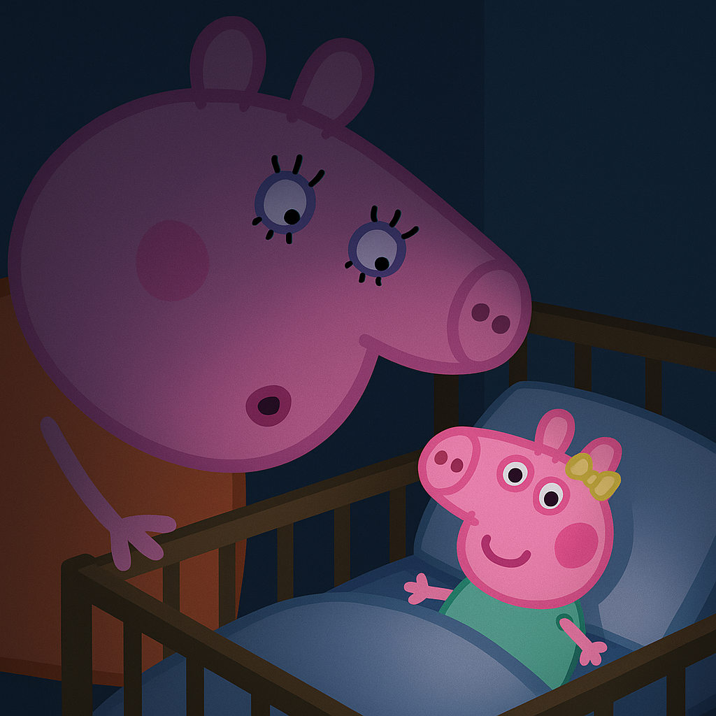 Мама свинка что-то шепчет