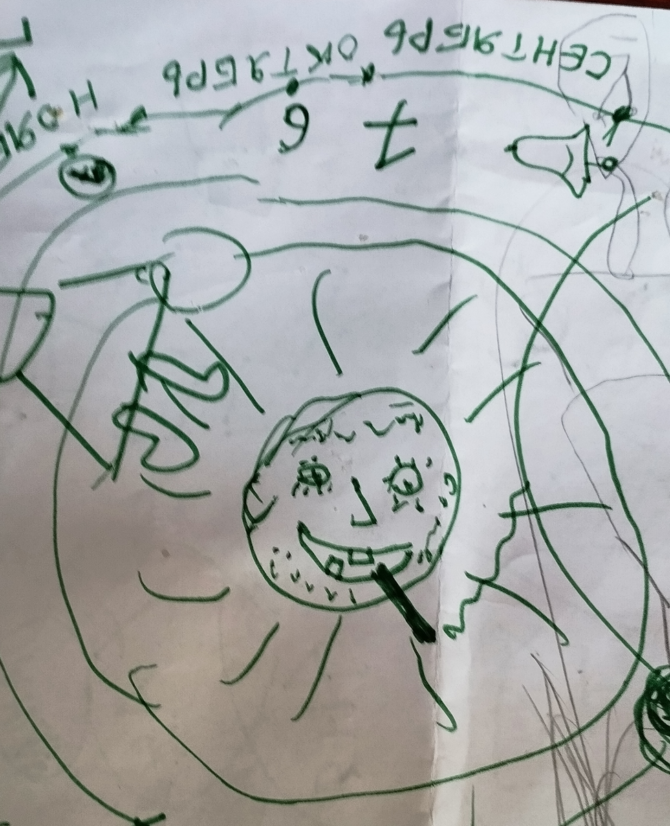 Муж объяснял сыну времена года и почему у нас есть зима и лето. Без орбиты Земли и креативного солнышка этого никак не сделать.