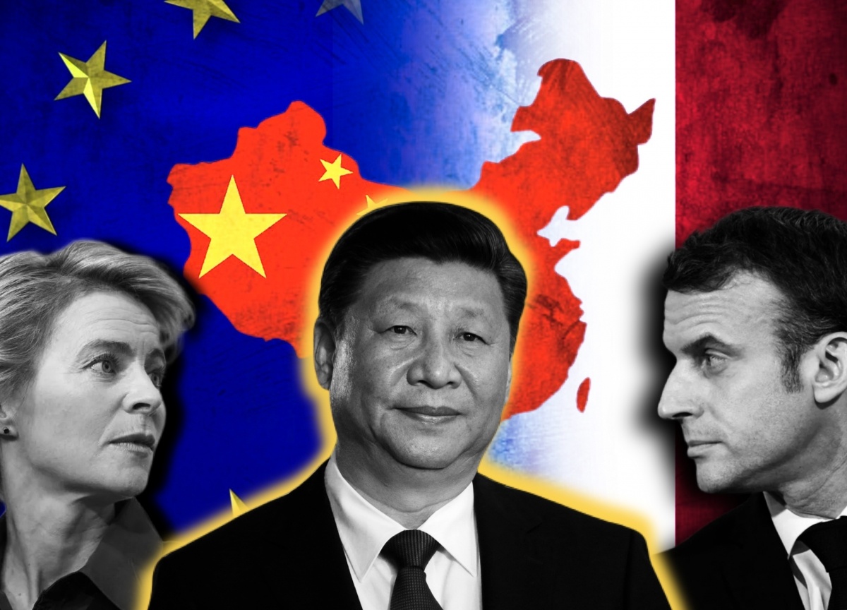    Китай - Франция - ЕС. Макрон Си Цзиньпин Урсула фон дер Ляйен