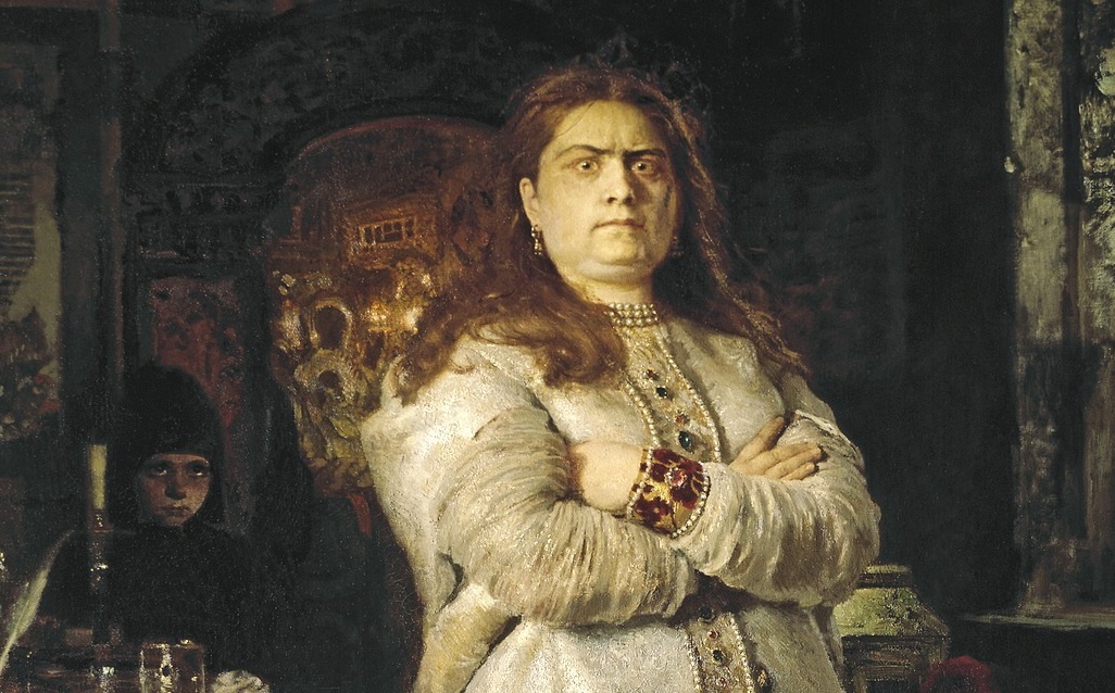   Илья Ефимович Репин «Царевна Софья Алексеевна через год после заключения ее в Новодевичьем монастыре, во время казни стрельцов и пытки всей ее прислуги в 1698 году», (фрагмент) 1879 г., общественное достояние