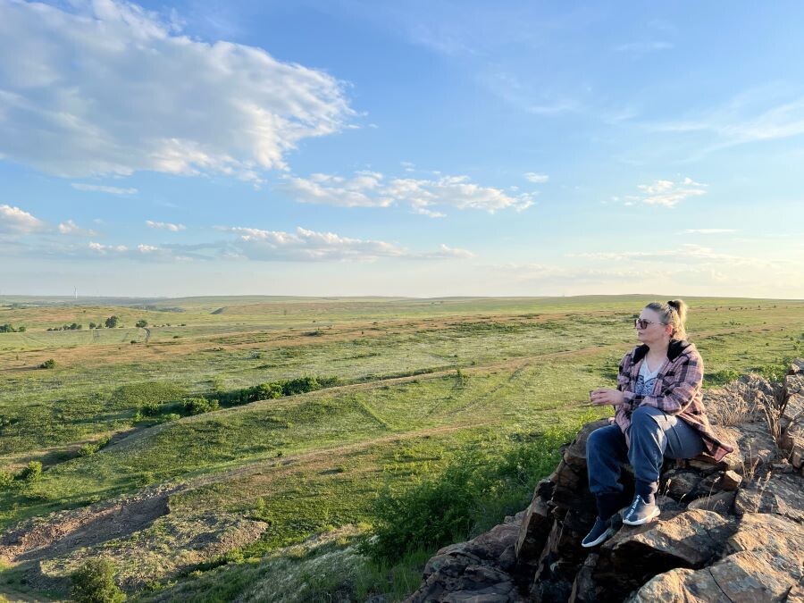 Травяной чаёк наверху. Я в раю!