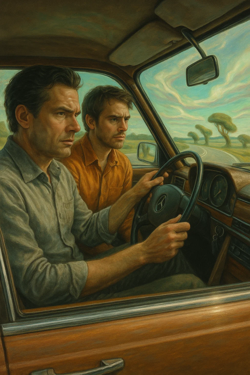 Иллюстрация "Смена теней", созданная нейросетью по моему запросу.